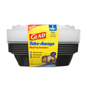 28oz Rectangle, <BR> 2-Compartment